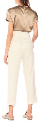 Brunello Cucinelli High-waisted cotton and linen pants