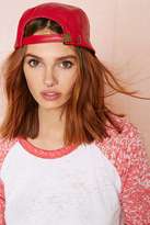 Thumbnail for your product : Nasty Gal Gear Up Leather Cap - Red