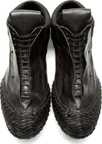 Thumbnail for your product : MA Julius Black Leather Wave Tread Sneakers