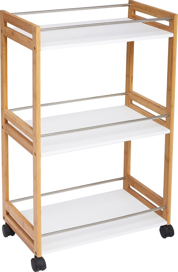 Dunelm White Bamboo Kitchen Trolley White and Brown ShopStyle