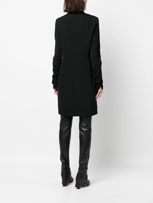 ATLEIN Ruched-Sleeve Wool Blazer Dress
