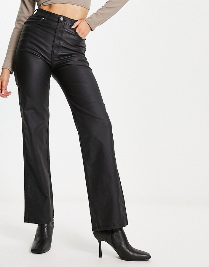 Dr. Denim Moxy straight leg jeans in coated black - ShopStyle