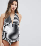 Thumbnail for your product : ASOS Maternity DESIGN Maternity recycled mix and match tankini bikini top with hook and eye in stripe print
