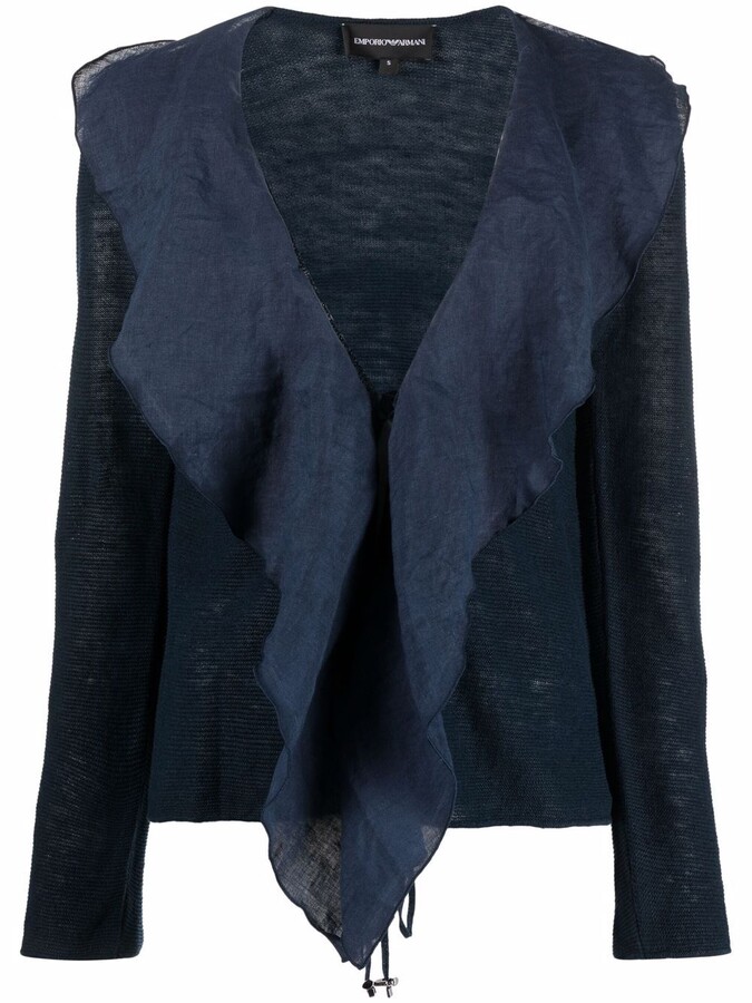 Navy Linen Cardigan | Shop the world's largest collection of fashion |  ShopStyle