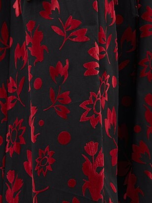 Chopova Lowena Taz Corset Flocked-cotton Midi Dress - Red Multi