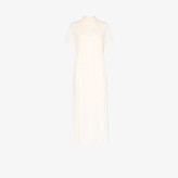 Thumbnail for your product : Chloé Pleated Tie Neck Silk Maxi Dress