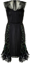 Thumbnail for your product : Alberta Ferretti Chiffon Dress with Feather Trim Gr. 38