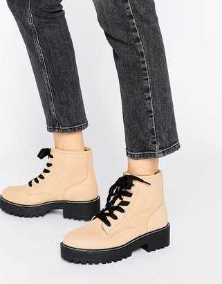 Pull&Bear Chunky Lace Up Work Boots