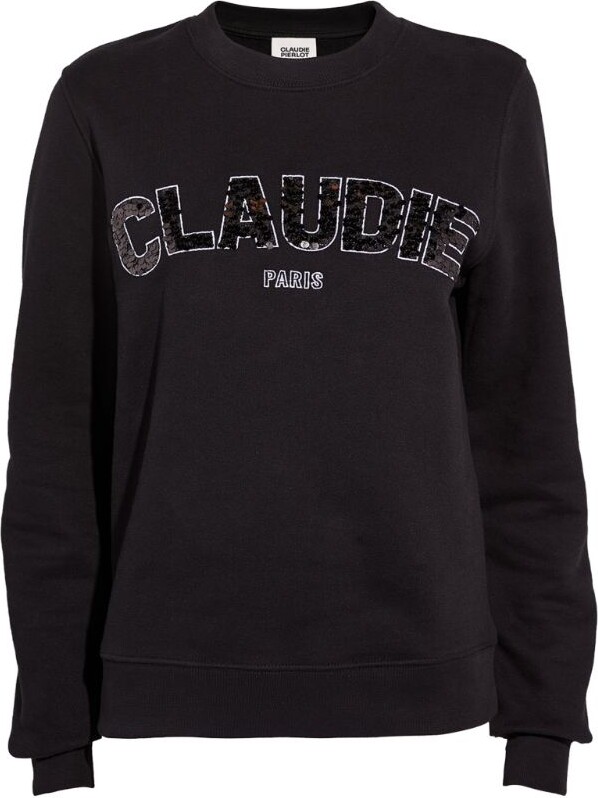 Claudie Pierlot Sequinned Logo Sweatshirt - ShopStyle