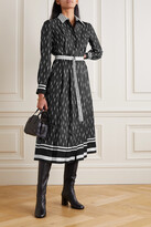 Thumbnail for your product : Loro Piana Kendra Printed Silk-twill Midi Shirt Dress - Black