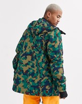 Thumbnail for your product : Planks Feel Good Insulated ski jacket in camo