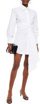 Thumbnail for your product : Redemption Draped Ruched Cotton-blend Poplin Mini Shirt Dress