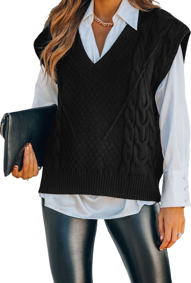 black sweater vest womens