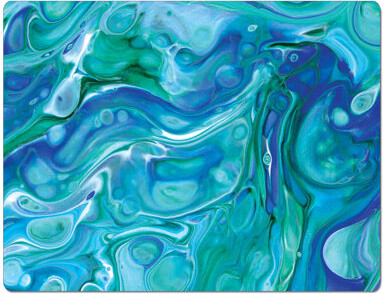 CounterArt Chop Chop Blue Fluidity 1 Pack Designer Flexible Cutting Mat 15 Inch By 11.5 Inch