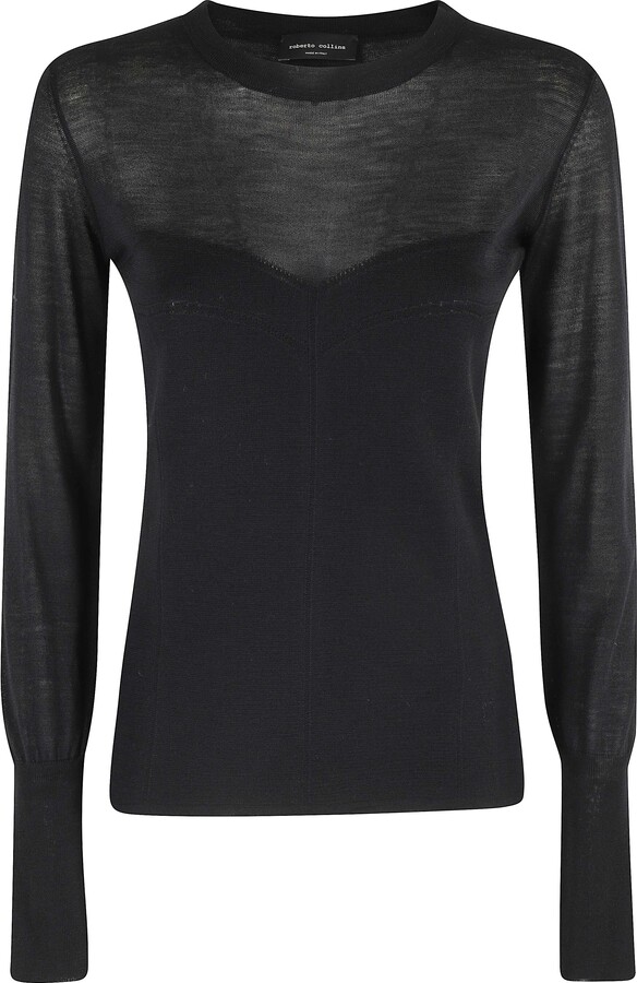Roberto Collina Black Jersey Bustier Top