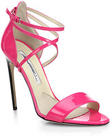 Thumbnail for your product : Brian Atwood Tamy Criss-Cross Patent Leather Strappy Sandals