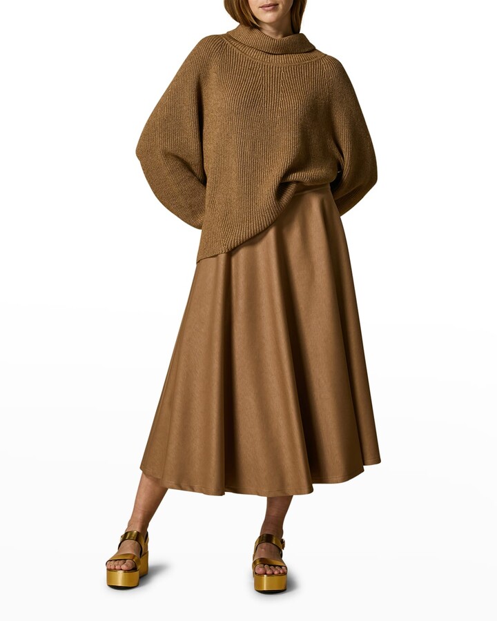 MARINA RINALDI Women's Grey/Cream Azione Colorblock Sweater $465 NWT