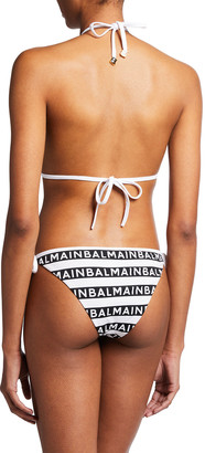 Balmain Iconic Stripes Triangle Two-Piece Bikini