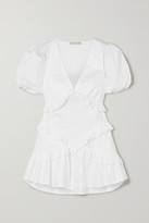 Thumbnail for your product : Maggie Marilyn The Jones 2.0 Ruffled Cotton-poplin Mini Dress - White