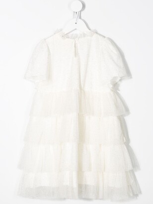 Douuod Kids Speckled Tiered Tulle Dress
