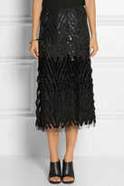Thumbnail for your product : Donna Karan Embellished tulle midi skirt
