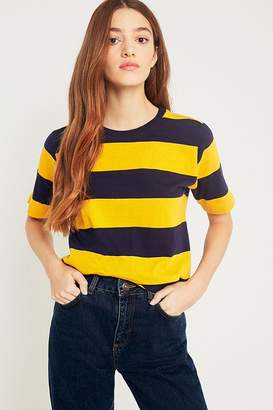 Urban Outfitters Rugby Yellow-and-Navy Striped T-Shirt