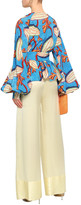 Thumbnail for your product : Stella Jean Printed Crepe De Chine Peplum Blouse