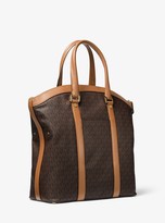 bedford travel large logo stripe dome tote bag