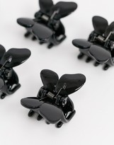 Thumbnail for your product : ASOS DESIGN pack of 8 hair clips in flower and butterfly shape in black