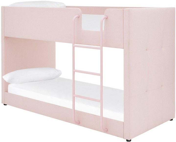 Very Lubana Fabric Bunk Bed Frame With, Pink Bunk Beds With Mattresses