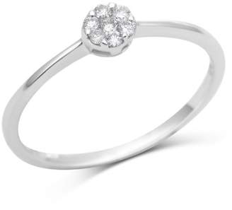 N. Miore 9ct White Gold Diamond Cluster Engagement Ring - Size