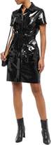 Thumbnail for your product : J Brand Belted Patent-leather Mini Shirt Dress