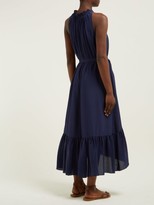 Thumbnail for your product : Heidi Klein Frill Silk Midi Dress - Navy