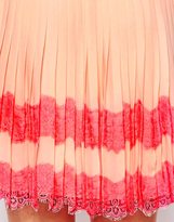 Thumbnail for your product : Ted Baker Stripe Skirt in Pleated Lace