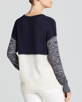 Thumbnail for your product : Aqua Sweater - Drop Shoulder Color Block Marled Sleeve