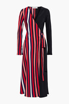 Thumbnail for your product : Diane von Furstenberg Tilly paneled striped silk crepe de chine midi wrap dress
