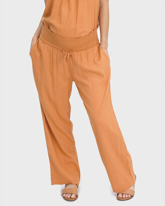 Angel Maternity Women's Tapered pants - Maternity Linen Pant in Orange - Size One Size, S at The Iconic