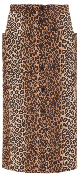 leopard print midi skirt shopstyle
