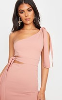 Thumbnail for your product : Realcat Dusty Pink Tie Detail One Shoulder Midi Dress
