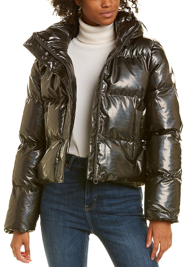 metallic puffer jackets