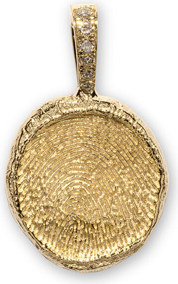 Azlee Custom Fingerprint Coin Diamond Bail Pendant