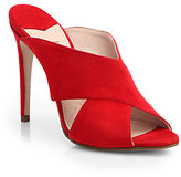 Thumbnail for your product : Miu Miu Crisscross Suede Sandals
