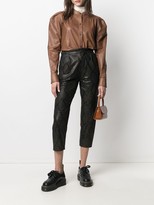 Thumbnail for your product : Frame Mandarin Collar Leather Shirt