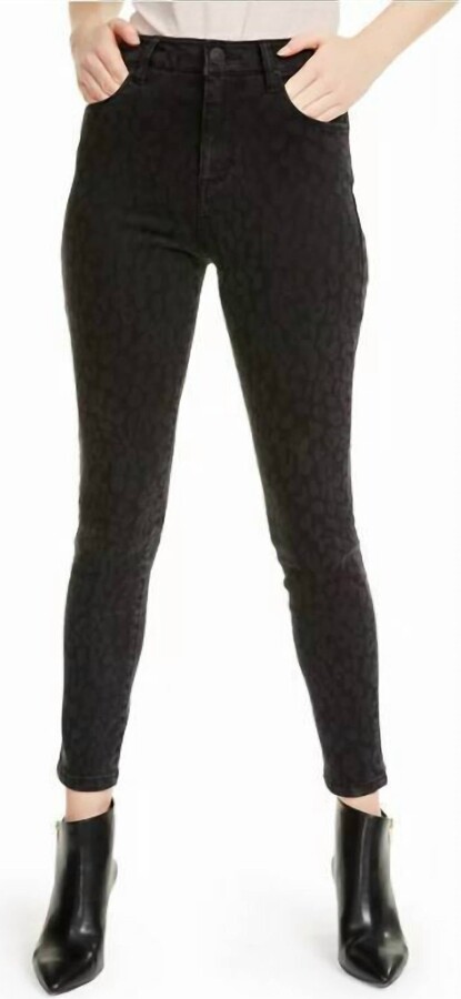 STS Blue Ashley Leopard High-Rise Ankle Skinny Jeans In Black
