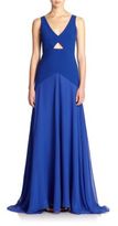 Thumbnail for your product : Mason by Michelle Mason Cutout Crepe/Silk Paneled Gown