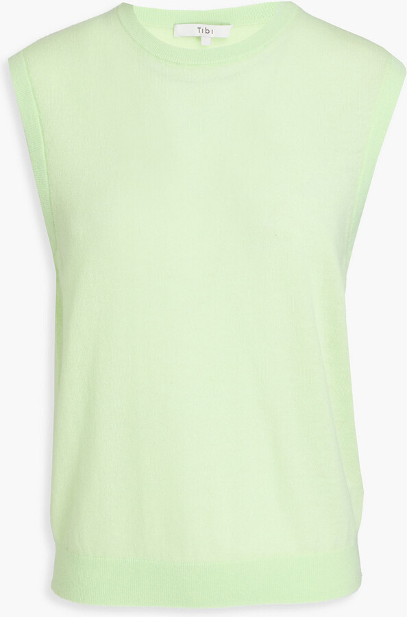 Tibi Wool-blend vest ShopStyle Crewneck Swoop Neck Knitwear