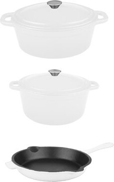 Berghoff Neo 5 Piece Cast Iron Cookware Set, 10" Fry Pan, 5qt. & 8qt. Dutch Oven