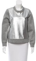 Thumbnail for your product : Jonathan Simkhai Leather-Accented Pullover Sweatshirt