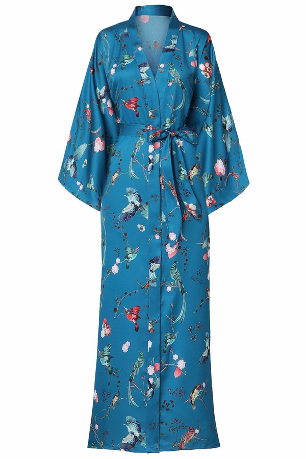 Babeyond ArtiDeco Women's Kimono Dressing Gown Satin Kimono Robe Long