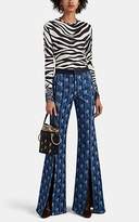 Thumbnail for your product : Chloé Women's Horse-Print Flared Jeans - Blue